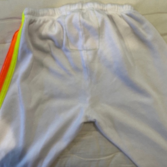 Aviator Nation Sweatpants White Neon Stripe AV Sweats Joggers - Picture 3 of 6